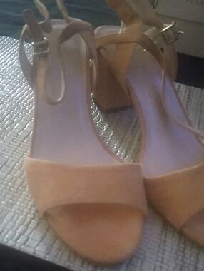 Barneys New York YellowSuede Block Heel Sandals